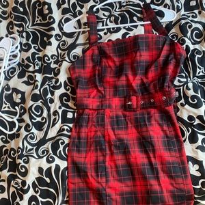 Red plaid dress